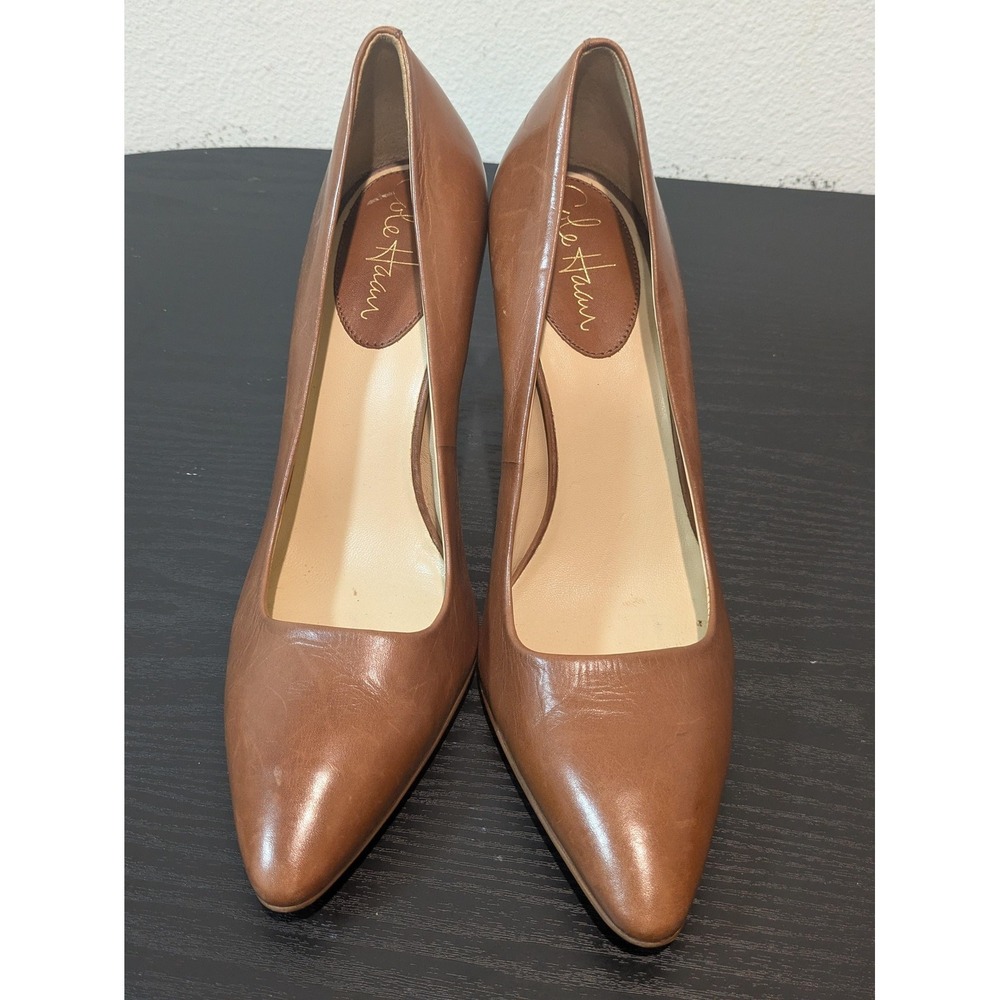 Cole Haan Brown Leather Pointed-Toe Heels - Picture 5 of 9
